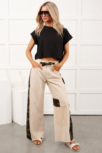 Bethany Oversized Crop Tee (Black)