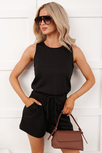 No Pain No Gain Sleeveless Romper (Black) - NanaMacs