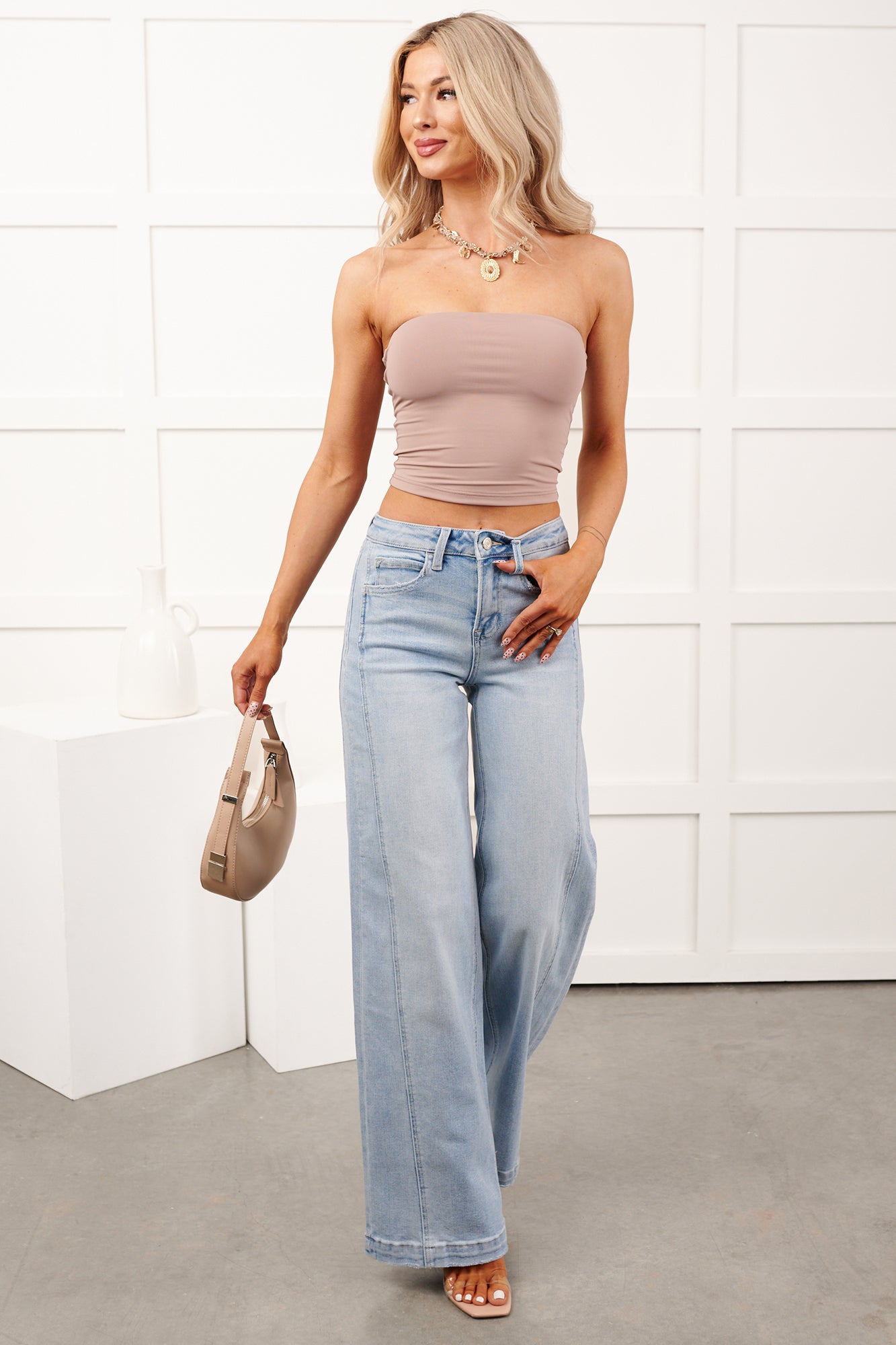 Mikel High Rise Wide Leg Vervet Jeans (Great Rapids)