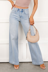 Mikel High Rise Wide Leg Vervet Jeans (Great Rapids)