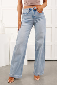 Mikel High Rise Wide Leg Vervet Jeans (Great Rapids)