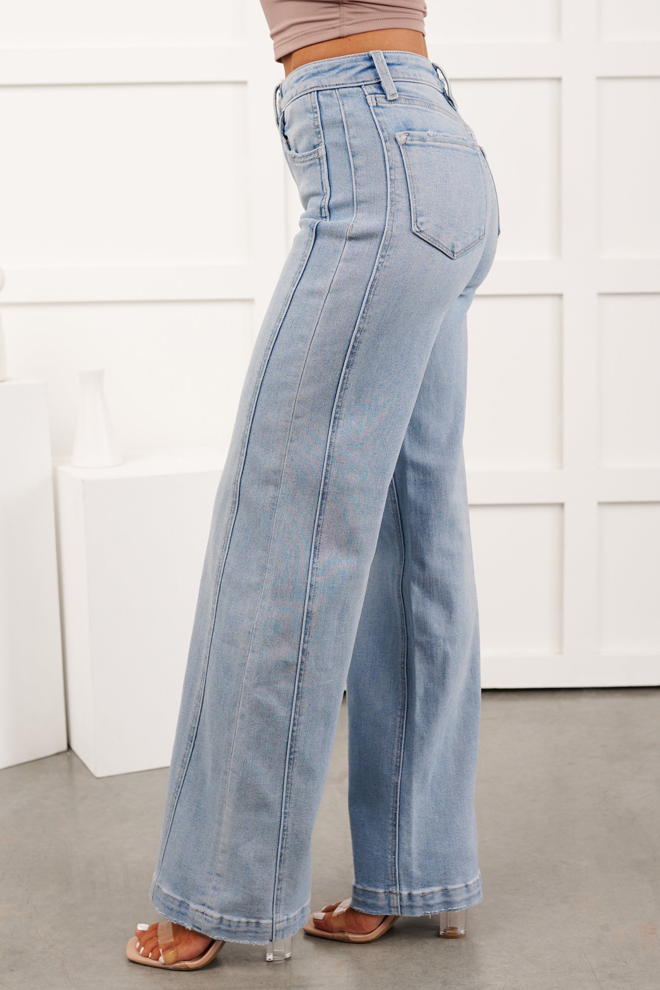 Mikel High Rise Wide Leg Vervet Jeans (Great Rapids)