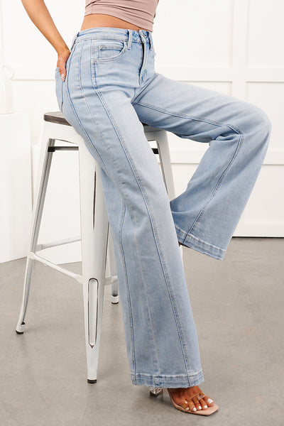 Mikel High Rise Wide Leg Vervet Jeans (Great Rapids)