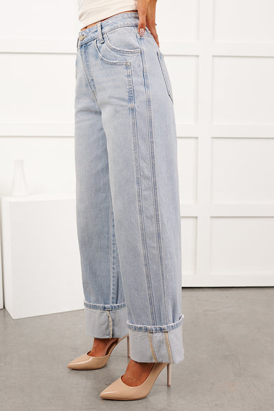Sidney Vervet High Rise Cuffed Wide Leg Jeans (Streamlined) - NanaMacs