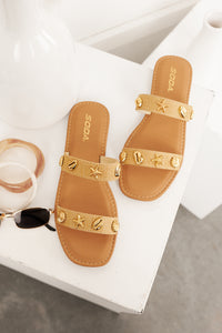 Beachside Breeze Raffia Strap Beach Charm Sandals (Natural) - NanaMacs