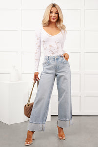 Sidney Vervet High Rise Cuffed Wide Leg Jeans (Streamlined)