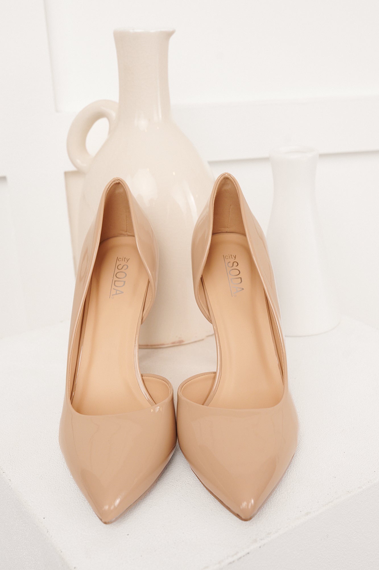 Fit Just Right Pointed Toe Stiletto Heel (Dark Beige) - NanaMacs