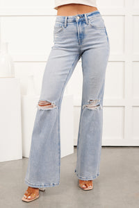Beckie High Rise Flare Distressed Vervet Jeans (York) - NanaMacs