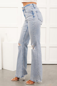 Beckie High Rise Flare Distressed Vervet Jeans (York) - NanaMacs