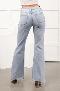 Beckie High Rise Flare Distressed Vervet Jeans (York) - NanaMacs