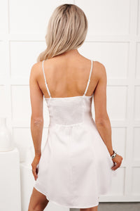 Lowkey Luxe Embellished Strap Mini Dress (White) - NanaMacs