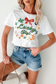 Lucky Girl Graphic Cropped T-Shirt (White) - NanaMacs