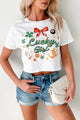 Lucky Girl Graphic Cropped T-Shirt (White) - NanaMacs