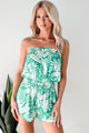 Decked Out Strapless Floral Romper (Green) - NanaMacs