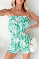 Decked Out Strapless Floral Romper (Green) - NanaMacs