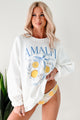 "Amalfi Social Club" Graphic Sweatshirt (White) - NanaMacs