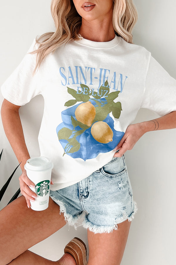 "Saint-Jean" Lemon Graphic T-Shirt (Ivory) - NanaMacs