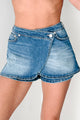 Got This In The Bag Wrap Denim Mini Skort (Medium) - NanaMacs