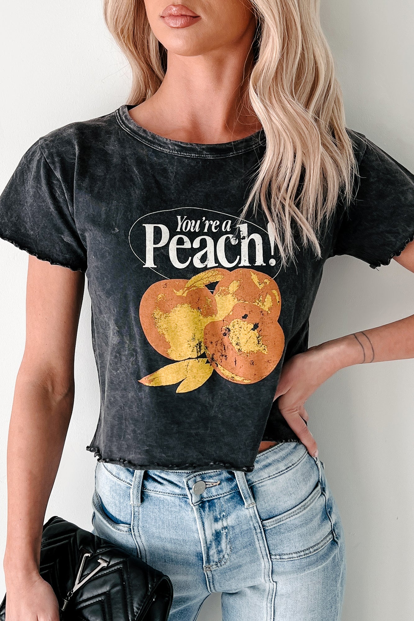 "You're A Peach" Graphic T-Shirt (Charcoal) - NanaMacs