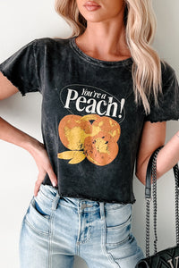 "You're A Peach" Graphic T-Shirt (Charcoal) - NanaMacs