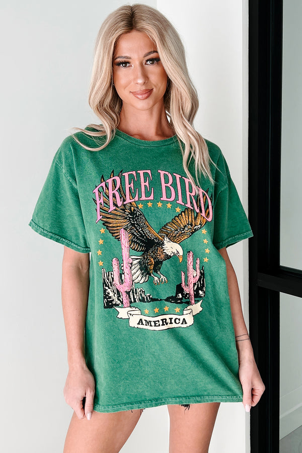 "Free Bird America" Graphic T-Shirt (Kelly Green) - NanaMacs