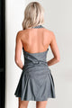 Professional Poise Halter Mini Dress (Grey) - NanaMacs