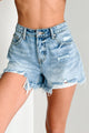 Junia High Rise Distressed Special A Denim Shorts (Medium Light) - NanaMacs