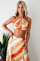 Tropical Tango Tie-Dye Two-Piece Skirt Set (Orange) - NanaMacs