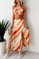 Tropical Tango Tie-Dye Two-Piece Skirt Set (Orange) - NanaMacs