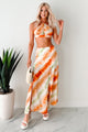 Tropical Tango Tie-Dye Two-Piece Skirt Set (Orange) - NanaMacs