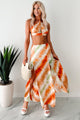 Tropical Tango Tie-Dye Two-Piece Skirt Set (Orange) - NanaMacs