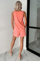 Quick & Witty Sleeveless V Neck Romper (Coral) - NanaMacs