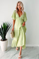 Fragrant With Joy Tiered V Neck Maxi Dress (Lime) - NanaMacs