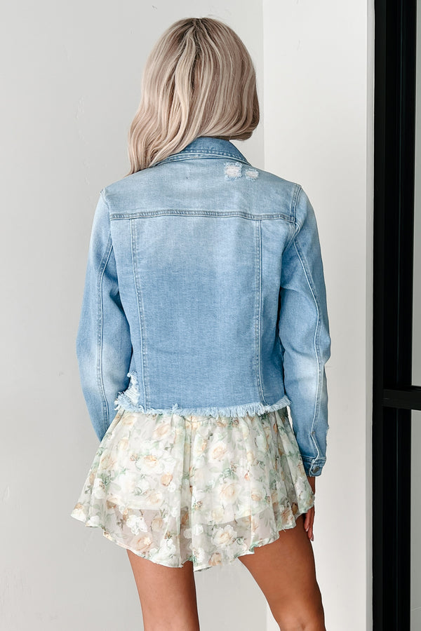 Hit The Pavement Distressed Denim Jacket (Light) - NanaMacs