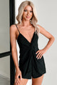 Leave You Guessing Twist-Front Romper (Black)