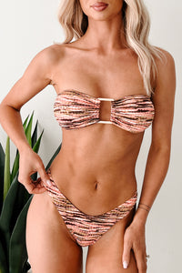 Basking In the Sun Bandeau Style Bikini Set (Brown) - NanaMacs