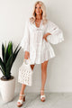 Chasing Waves Linen Cover Up Dress (White)