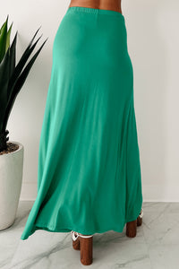 For My Darling Ruched Front Maxi Skirt (Green) - NanaMacs