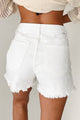 The Journey Continues High Rise Tummy Control Risen Shorts (White)