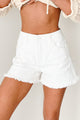 The Journey Continues High Rise Tummy Control Risen Shorts (White)