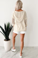 Softly Spellbound Sheer Knit Hoodie Sweater (Cream)