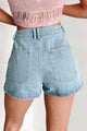 Hailey High Rise Patch Pocket Denim Shorts (Light)