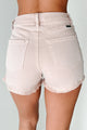 Jennilyn High Rise Frayed Hem Denim Kancan Shorts (Dusty Peach) - NanaMacs