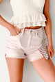 Jennilyn High Rise Frayed Hem Denim Kancan Shorts (Dusty Peach) - NanaMacs