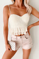 Garden Of Love Lace Peplum Crop Top (Cream) - NanaMacs