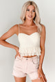 Garden Of Love Lace Peplum Crop Top (Cream) - NanaMacs