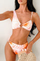 Cancun Kisses Asymmetric Palm Print Bikini Set (Orange) - NanaMacs