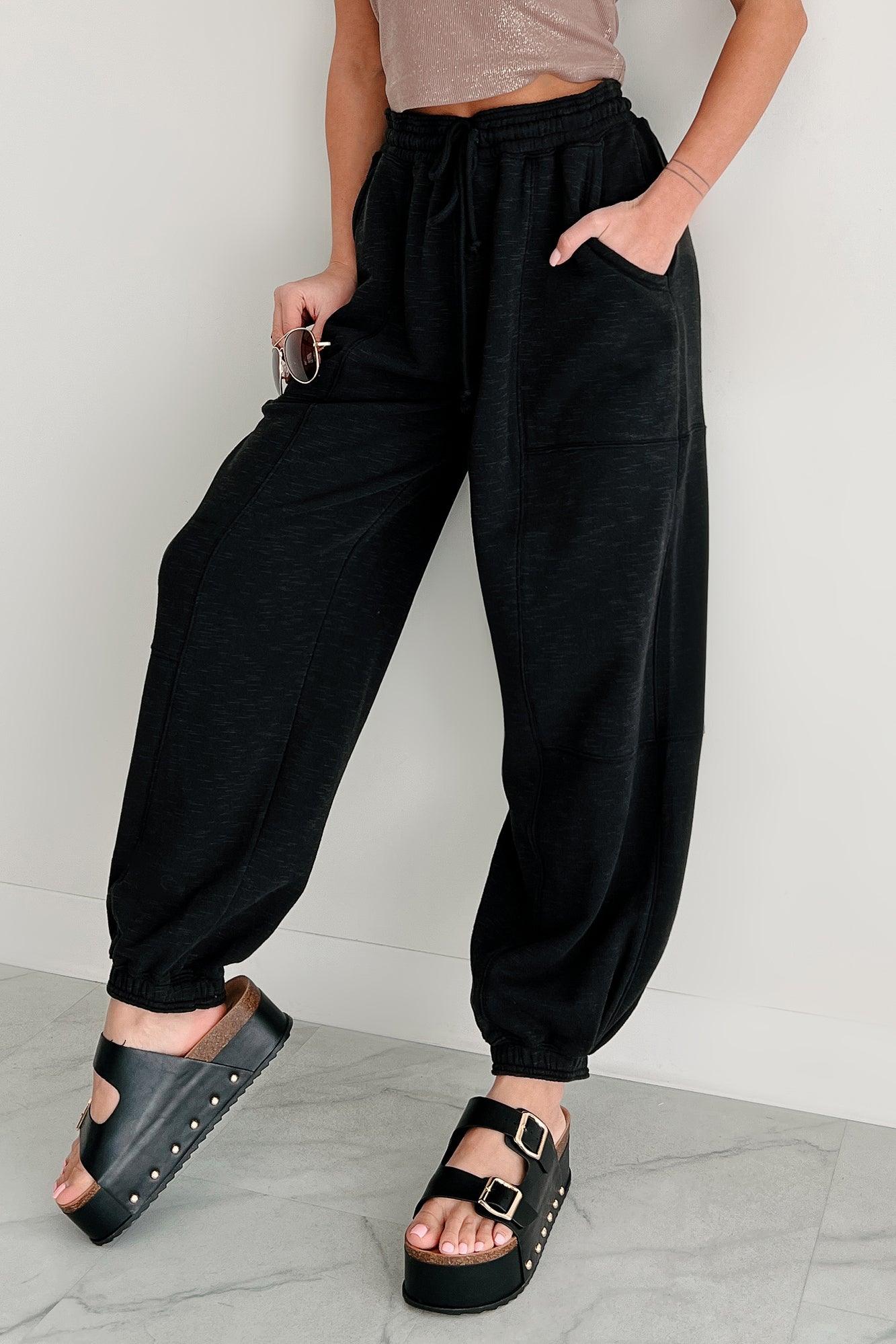 Back To The Basics Drawstring Sweatpants (Black)