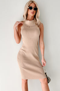 Simply Glam Sleeveless Sweater Midi Dress (Sesame) - NanaMacs