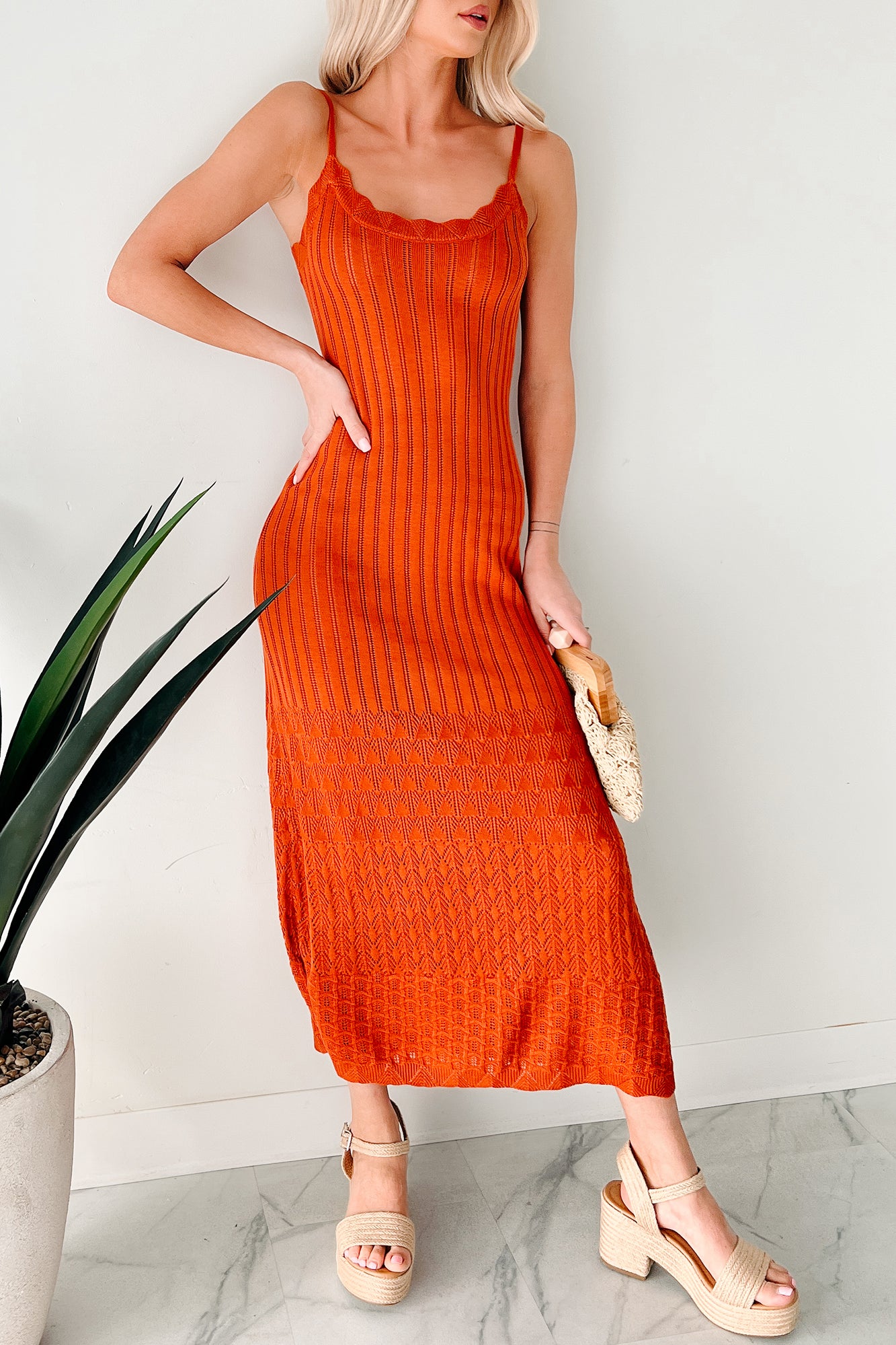 Flowy Dreams Sleeveless Crochet Maxi Dress (Burnt Orange) - SMALL Flowy Dreams Sleeveless Crochet Maxi Dress (Burnt Orange) - SMALL